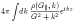 $\displaystyle 4 \pi \int \! dk\; \frac{ \rho(G_\parallel ,k) }{G^2+k^2} e^{i k z}$