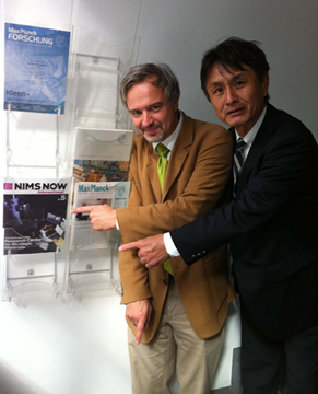 "From left: Prof.Raabe (Max-Planck-Institut für Eisenforschung GmbH) and Dr. Tsuzaki (NIMS, Managing Director)" Image