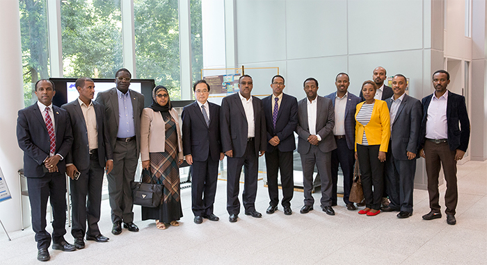 "H.E. Mr. Demeke and the delegation with President Hashimoto" Image
