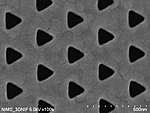 Triangular lattice pattern etching of Aluminum thin film