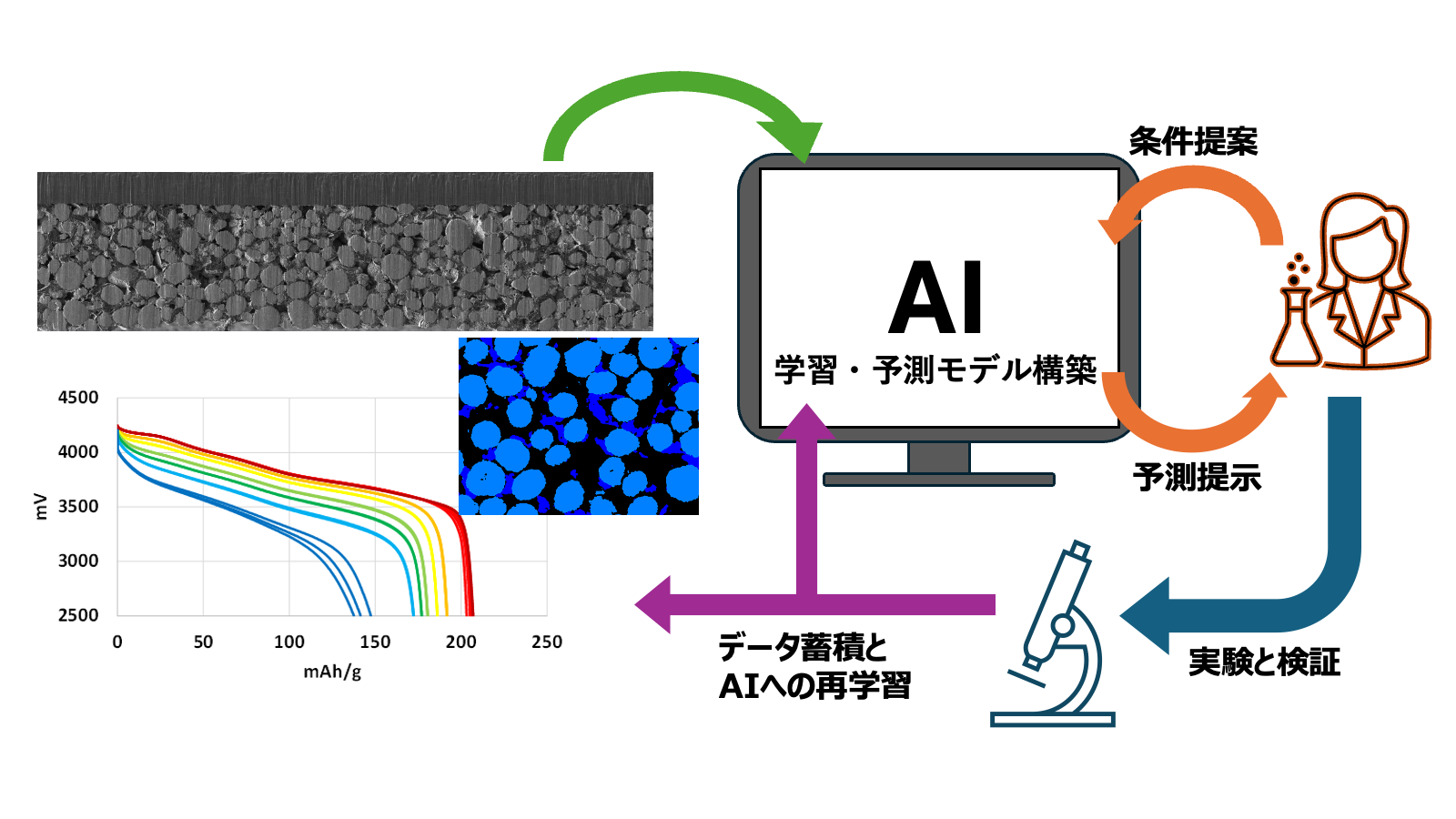 機械学習による電極構造・電池特性評価