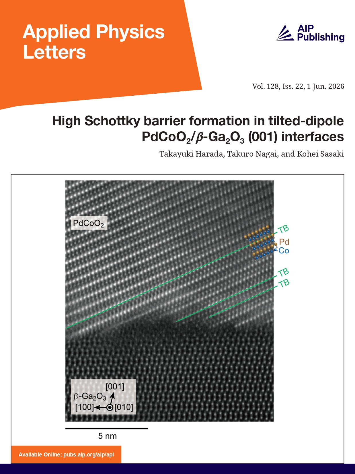 High Schottky barrier formation in tilted-dipole PdCoO2/β-Ga2O3 (001) interfaces