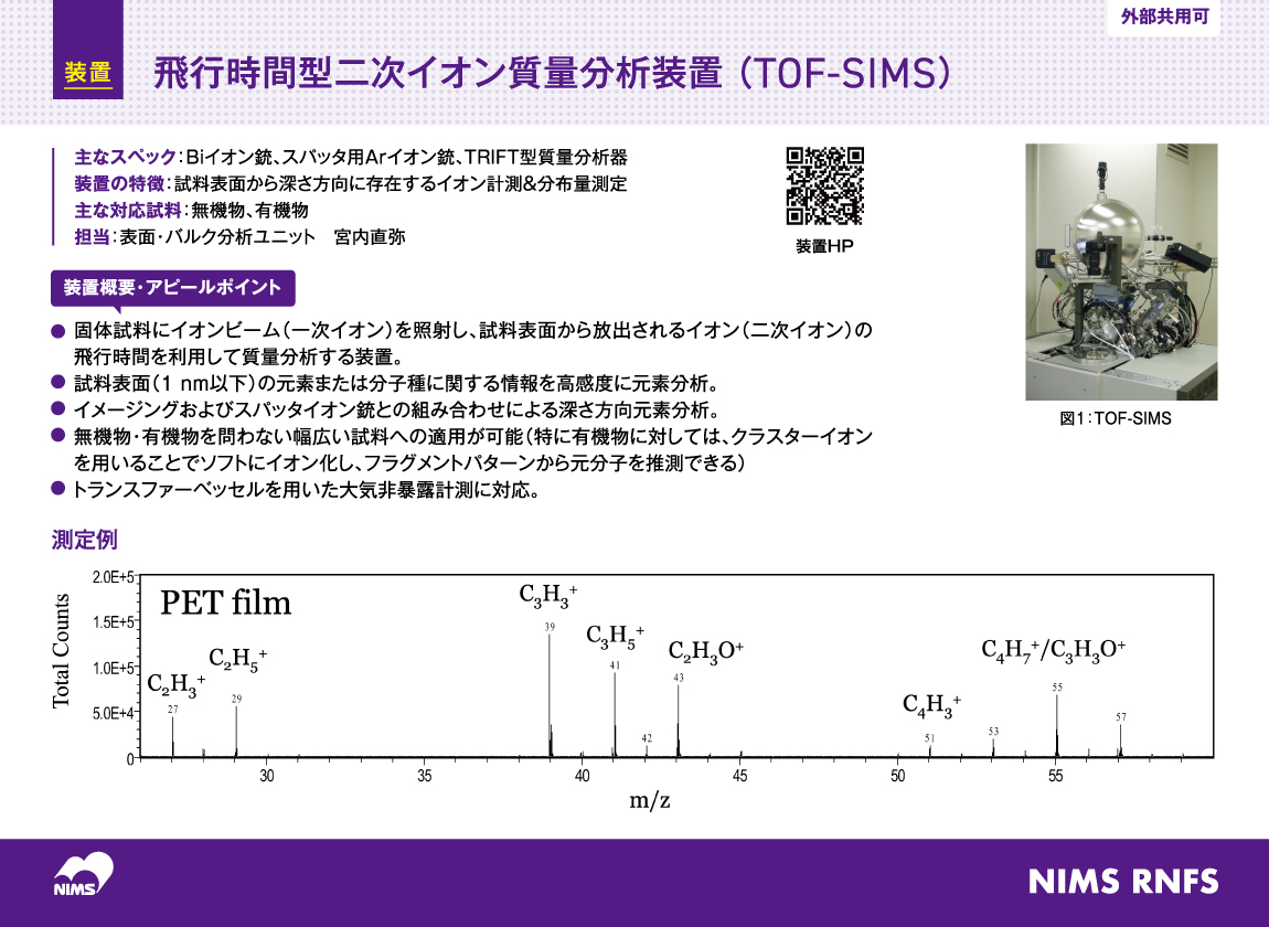 Time-of-flight Secondary Ion Mass Spectrometry (TOF-SIMS) 
