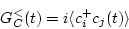 \begin{displaymath}
G_C^<(t) = i \langle c_i^+ c_j (t) \rangle
\end{displaymath}