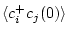 $\displaystyle \langle c_i^+ c_j(0) \rangle$