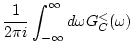 $\displaystyle \frac{1}{2\pi i} \int_{-\infty}^{\infty} d\omega G_{C}^{<} (\omega )$