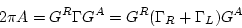 \begin{displaymath}
2\pi A = G^R\Gamma G^A = G^R (\Gamma_R+\Gamma_L) G^A
\end{displaymath}