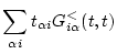 $\displaystyle \sum_{\alpha i} t_{\alpha i} G_{i \alpha }^<(t,t)$