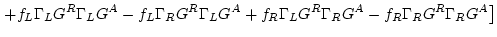 $\displaystyle \left.
+f_L \Gamma _L G^R \Gamma _L G^A - f_L \Gamma _R G^R \Gamm...
... G^A
+f_R \Gamma _L G^R \Gamma _R G^A - f_R \Gamma _R G^R \Gamma _R G^A \right]$