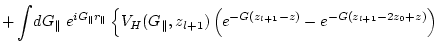 $\displaystyle + \int \! dG_\parallel \; e^{i G_\parallel r_\parallel }
\left\{
...
...{l+1}) \left(
e^{-G(z_{l+1} - z) } - e^{-G( z_{l+1} -2 z_0 +z)} \right) \right.$