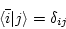 \begin{displaymath}\langle \bar{i} \vert j \rangle = \delta_{ij}
\end{displaymath}