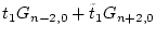 $\displaystyle t_1 G_{n-2,0} + \tilde{t}_{1} G_{n+2,0}$