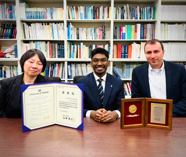 Dr. A.R. Dilipan won The Excellent PhD Thesis Award in Degree Programs in Pure and Applied Sciences form University of Tsukuba01