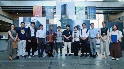 Photo in the lobby of the main research building