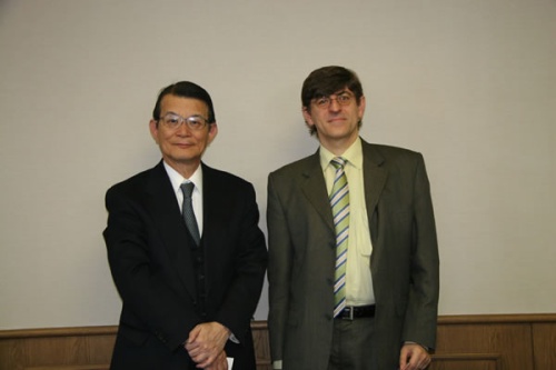 "Dr. Vallés with NIMS President Prof. Kishi." Image