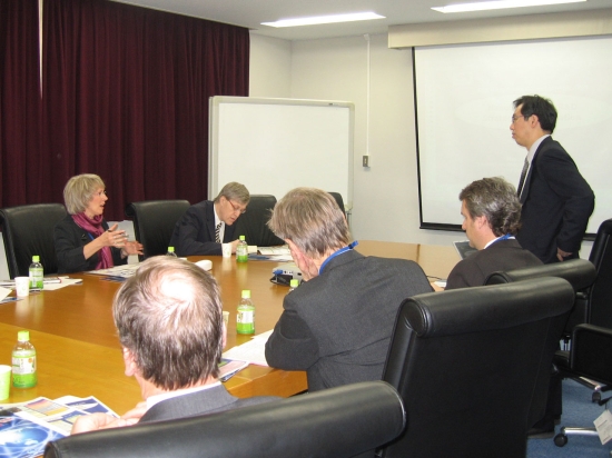 "Left: Prof. Lena C. Gustafsson in the meeting" Image