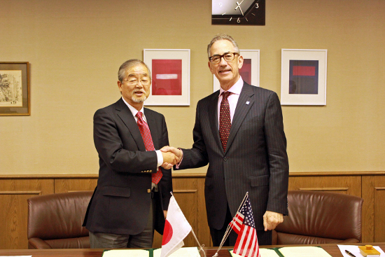 "President Ushioda and Director Klein after the signing ceremony" Image