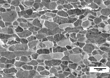 "Figure: Micro organization of super-steel wire(average particle size 0.5 microns)" Image