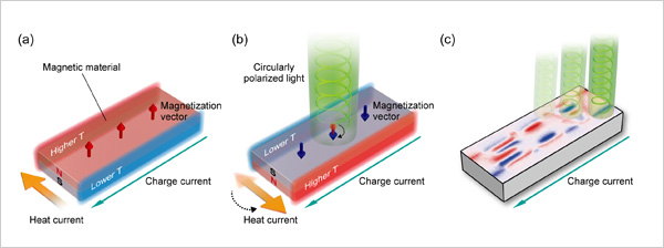 "figure: Thermoelectric conversion controlled by the illumination of light" Image