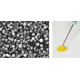 (Left) Particles prepared using dodecyl group-modified, Alaska pollock-derived gelatin. (Right) Saline was added to the particles to prepare self-assembled particle-based injectable gel using a syringe.