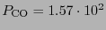 $P_{\ensuremath{\mathrm{CO}}} = 1.57 \cdot 10^2$