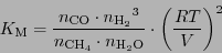 \begin{displaymath}
\ensuremath{K_{\mathrm{M}}}= \frac{n_{\ensuremath{\mathrm{CO...
...th{\mathrm{H}_2\mathrm{O}}}} \cdot \left(\frac{RT}{V}\right)^2
\end{displaymath}