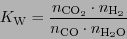 \begin{displaymath}
\ensuremath{K_{\mathrm{W}}}= \frac{n_{\ensuremath{\mathrm{CO...
...h{\mathrm{CO}}} \cdot n_{\ensuremath{\mathrm{H}_2\mathrm{O}}}}
\end{displaymath}