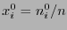 $x^0_i = n^0_i/n$