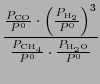 $\displaystyle \frac{\frac{P_{\ensuremath{\mathrm{CO}}}}{P^0} \cdot \left(\frac{...
...mathrm{CH}_4}}}{P^0} \cdot \frac{P_{\ensuremath{\mathrm{H}_2\mathrm{O}}}}{P^0}}$