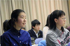 Students listens to Dr. Rohrer's talk