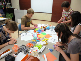 Making the Star Festival decoration