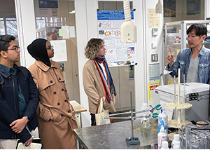 Yusuke Ide (Group Leader,  Layered Nanochemistry Group) showed his laboratory.