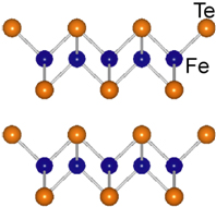 Fig 1. Crystal structure of FeTe new superconductor.