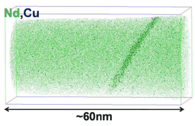 Atom probe tomography of the magnet