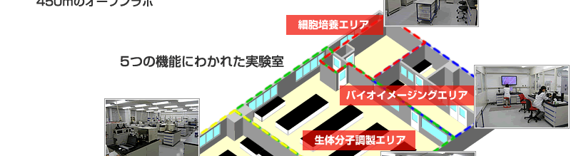 5つの機能にわかれた実験室02