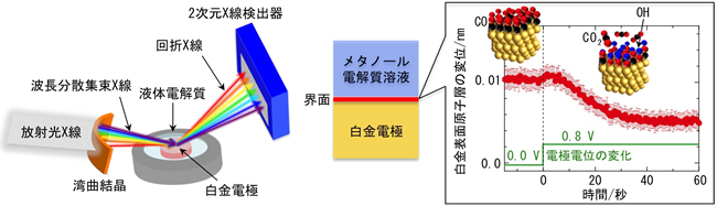 「今回開発した固液界面での原子のリアルタイム観察の概念図」の画像