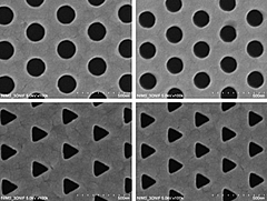 Sub-wavelength diameter air-holes of Al thin film
