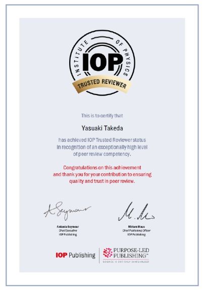 -TAKEDA Yasuaki-IOP Trusted Reviewer status