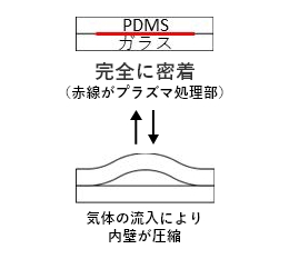 気体流入の模式図