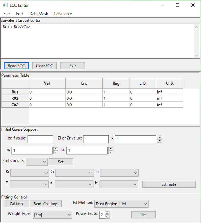 Equivalent circuit editor window2